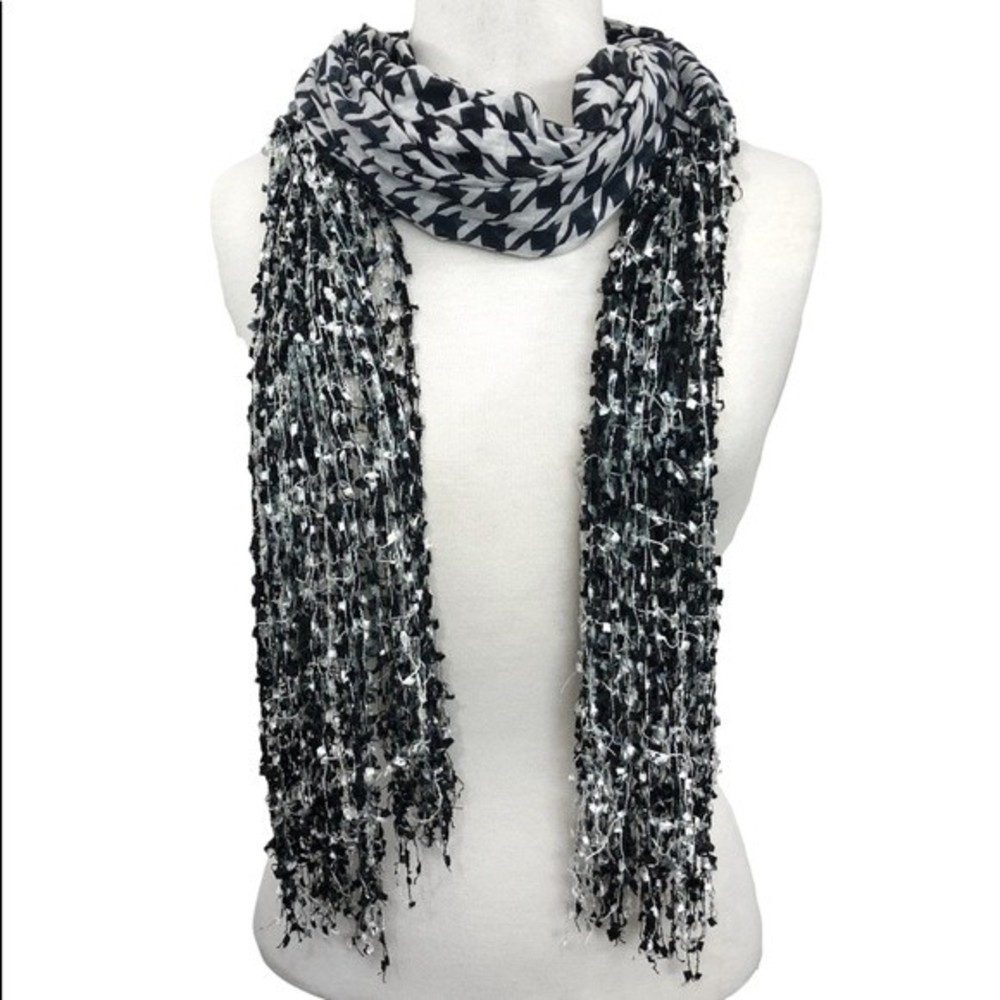 Houndstooth Long Confetti Scarf